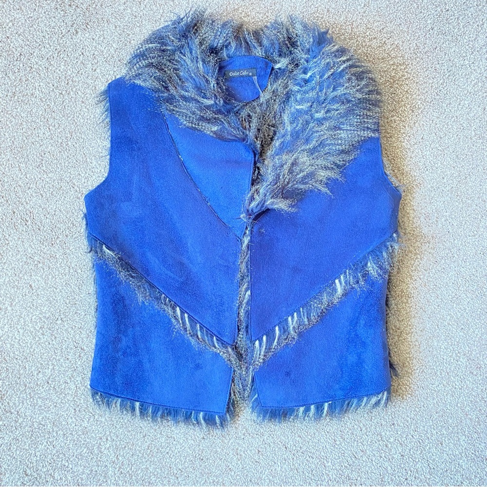 Dolce Cabo Navy Faux Fur Vest